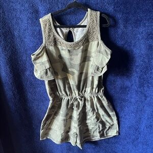 Mudd Green Camouflage Romper